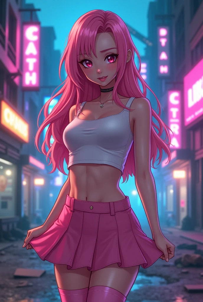 A beautiful anime girl smoking weed while putting up the middle finger