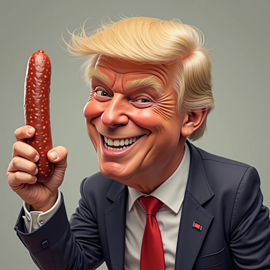 Donald trump holding a big wiener