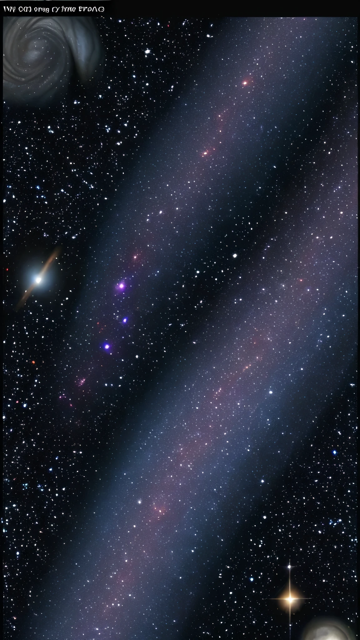 Deep blue and purple gradations with images of space and galaxies