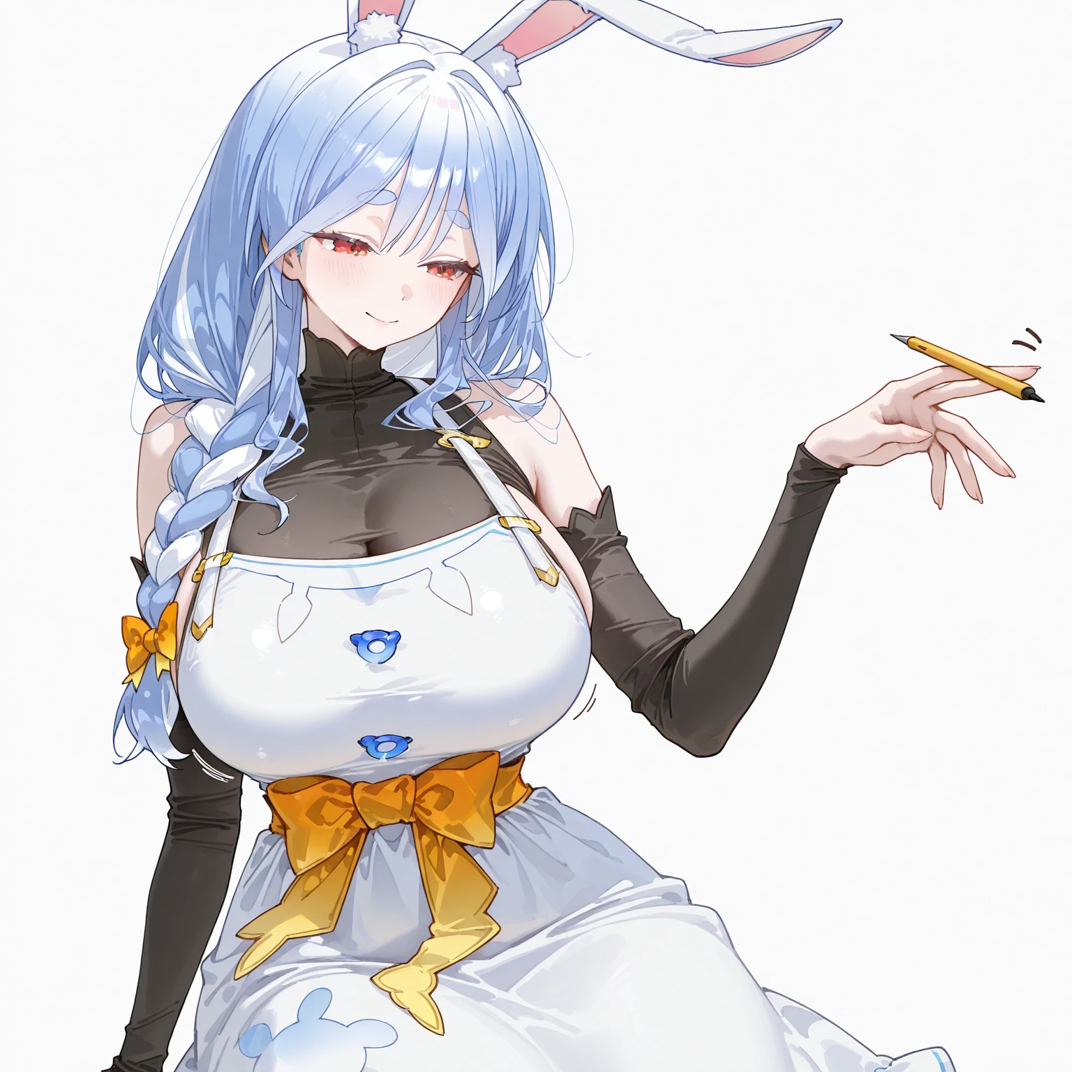 1girl,pekora,blush,open mouth,small lady serenity,a dress with long sleeves,shoulder,sitting,(black pantyhose1.5),five toes,2legs,legs focus,sweating,under the tree, low-angel-view,wet clothes,flip hair,armpit