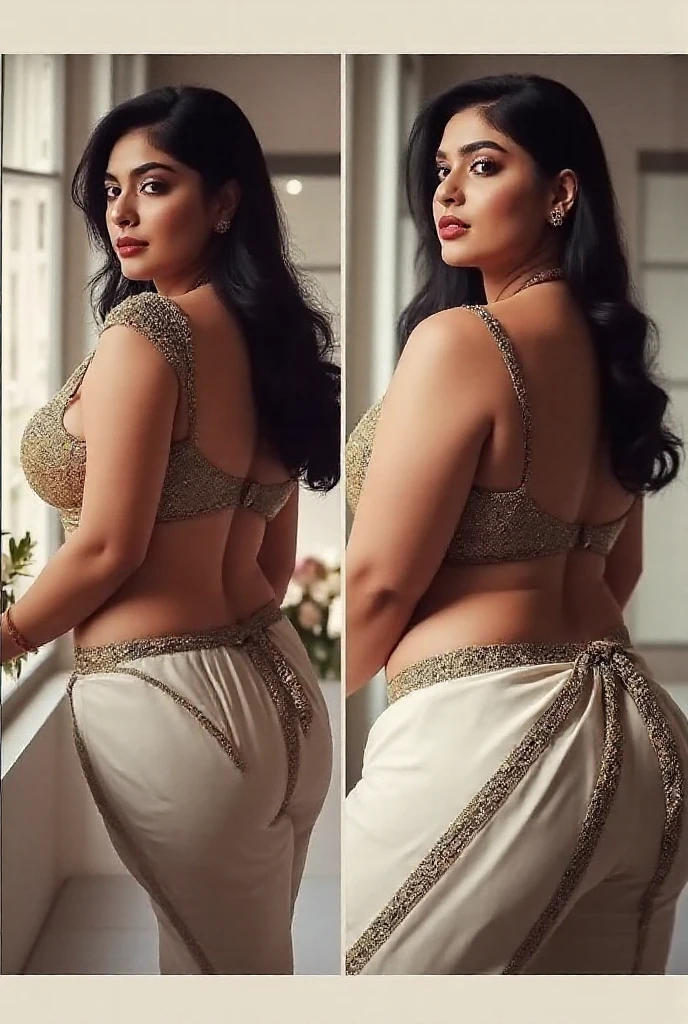 Woman in a,Intense Makeup)), ((Lipstick)) ,south indian slipless top royel white saree,dimond necklaces, flower in his hear,big, full back ,big , with her arms up, armpit posing, high definition armpit details, high definition image, big back , naked vagina, armpit close up, thick waist ,back, hourglass waist in gaden,plus size, plus-sized, gorgeous female, curves!!, avatar image, prom o still, fanart, widest hips, plus size woman, cur vy model, skinny waist and thick hips, tight attir e, alluring plus sized model, waist - up, large hi ps, gorgeous woman, white scrin body,
