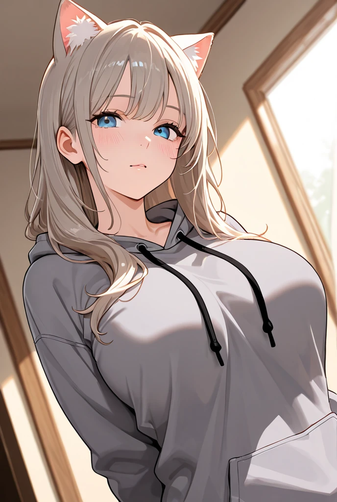 rumitakahashi, <lora:rumi takahashi manga-lora-nochekaiser:1>,
rumi takahashi, long hair, (hair over one eye:1.5), blonde hair, (grey eyes:1.3), smile, seductive smile,
BREAK skirt, shirt, collarbone, short sleeves, pleated skirt,
BREAK indoors,
BREAK looking at viewer, (cowboy shot:1.5),
BREAK <lyco:GoodHands-beta2:1>, (masterpiece:1.2), best quality, high resolution, unity 8k wallpaper, (illustration:0.8), (beautiful detailed eyes:1.6), extremely detailed face, perfect lighting, extremely detailed CG, (perfect hands, perfect anatomy),