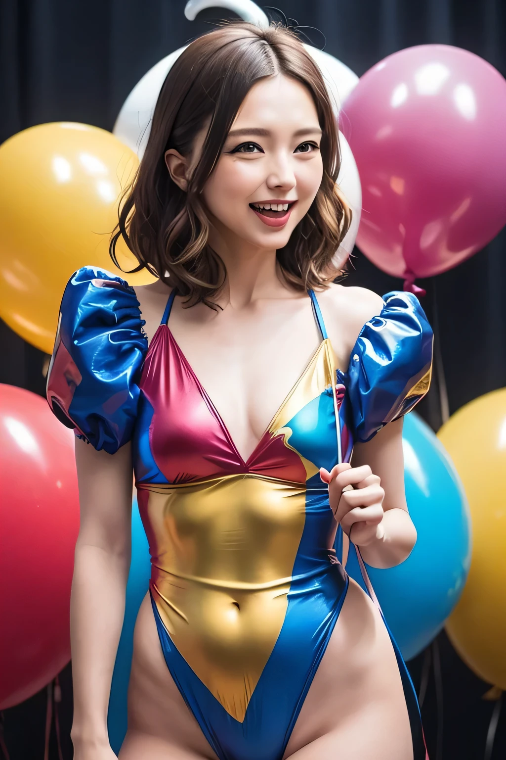 Please draw what you like.8k,balloon🎈,circus,masterpiece,8k,best-quality,pierrot,colorful,Jester's Sonnet,laugh for me,For You,laugh for me,for you,Because at what time will the day come when we can really laugh and talk,clown, CIRCUS,HD, sci-fi, 