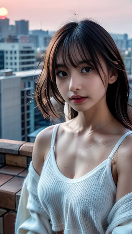 (8K, RAW photo, high quality, High resolution:1.1), Skinny Japanese woman, 30 years old, small breasts, very thin waist, (hyperrealistic:1.4), (realistic, photorealistic:1.3), soft light, realistic face, realistic body, realistic skin, disorganized, masterpiece, (cute:1.8), (leaning forward:1.8), (From above:1.2), (close:1.4), (crawl on all fours), (white loose t-shirt:1.2), (Beautiful breasts:0.9), (long hair, ponytail), ((cleavage)), fine black eyes, innocent eyes, droopy eyes, Watery eyes, open lips, blush, good style, cinema light, film Grain, look viewer, full Body, Depth of field, blurred background, Eye focus, young, 85mm lens, f/1.4, professional lighting, portrait, photon mapping, radio city, Physically based rendering, Transparency, Day book girl, Day, Sunny, outdoor