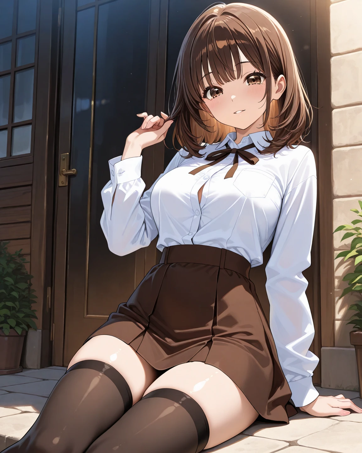 masterpiece, best quality,1girl, brown pantyhose,