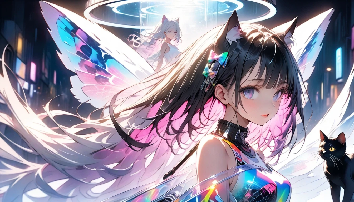 1girl, matte, award winning, Pearlescent neon hue, Elegant, octane engine, geometric patterns, wallpaper, underpainting, extremely detailed CG Unity 8k wallpaper, fairy tale, Highres, Crepuscular Rays, dslr, sgraffito, arthouse, Breakcore, Ektachrome, key visual, 8K, intricate, Concept Art World, best quality, symbolism, 4K, delicate, adobe lightroom, a Onsen full of Denim Blue and Tangerine ([pokemon style Cornish Rex Cat|Ragdoll Cat]:1.3) , they are very Balanced and Macho, fluorescent pink and Iridescent flakes, Best quality, quantum wavetracing, trending on artstation, cinematic, absurdres, Zentangle, Pixabay, Light streaks, beautiful, intricate details, HDR, Rule of Thirds, Flickr, surreal, dark indigo and Teal dust particles, professional, opulent, ultra high res, Silver mist, trending on CGSociety, Technicolor, League of Legends Splash Art, lots of details