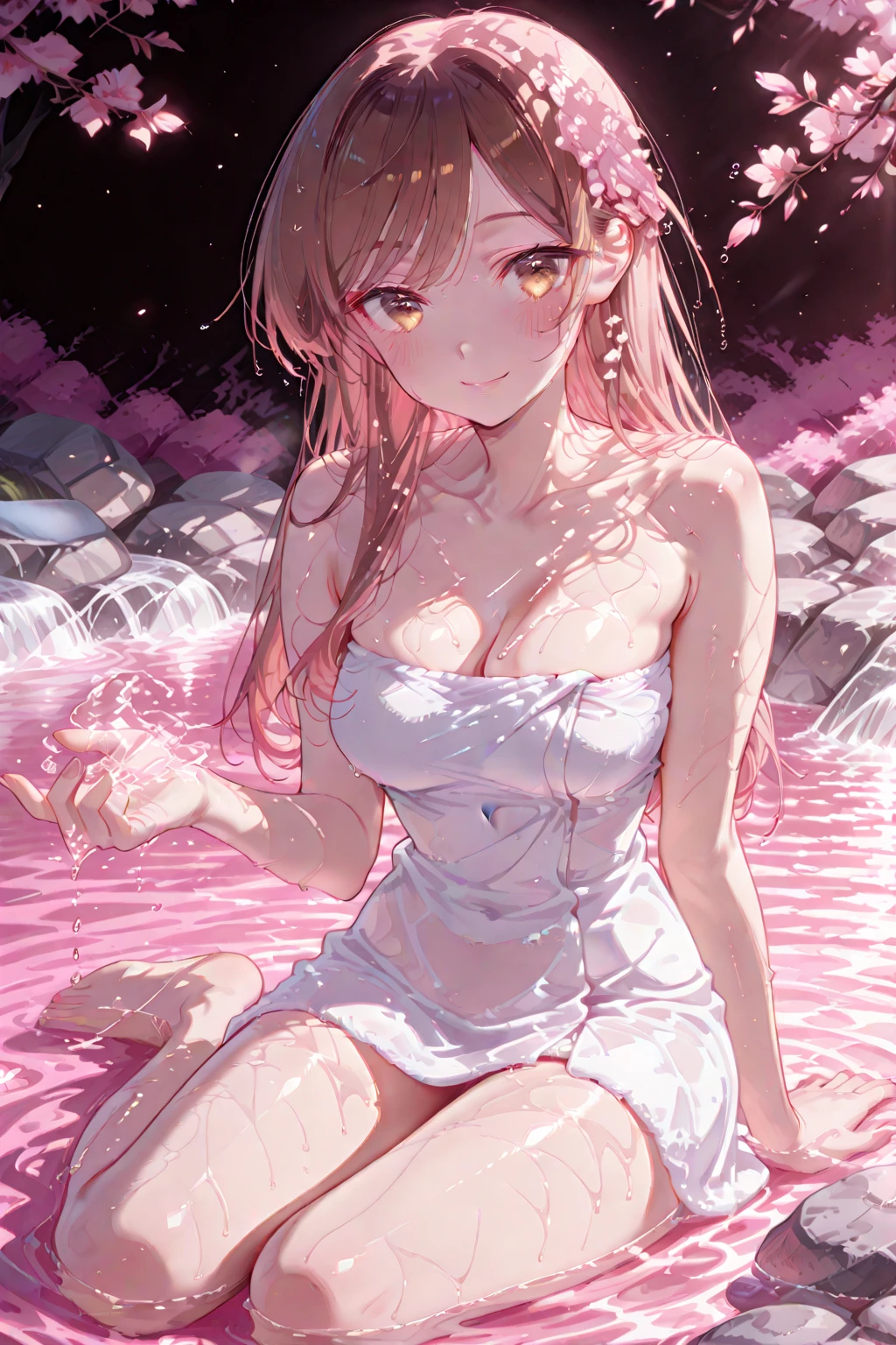 kiss、a couple、Lovers、Romance、Overflowing、Full body painting、Fluttering chest、Sheer lace underwear、Underwear to take off、teats、teatsが透ける、ピンクteats、pink areolae、clit、Inter-strands、a coupleポーズ, Engaging pose, kissing together cutely, passionate pose, 素敵なa couple, 1 male,(blonde hair, Gold eyes、tall、190 cm、manly、Handsome man、Beautiful shape、Best style、Beautiful prince,Strong body、Sexy costumes、tall、Wet gowns、Open chest、nakeness)、1 female(Pink hair,stright long hair、Pink eyes、cute large eyes,優しいA smile、Flowers in the hair、小柄、huge tit、Best style、Perfect Style、rise)、Put your arms around your waist、hug、Grabbing the waist、araffe woman in a white lingerie posing for a picture, lingeries beauty, wearing sexy lingerie, , translucent dress, Translucent body, iridescent shiny sheer lingerie, sexy dress, wavy lingeries, smooth translucent white skin, lingerie, beautiful sexy woman photo, Sexy style, Lovely woman, Transparent dress, Open V chest clothes, young graceful、The fountain、splash water、izumi, A clear day, 明るいA clear day、bright sunny summer day,blue-sky、shine、kirakira、Sparkling lake、Crystal clear water、Bright sunshine、colorful flower、Surrounded by flowers、Closely attached、A smile、A slight smil、Gentle ceiling with chandelier, marbled、Large public bath、 Inside the palace, Luxurious, beautiful high resolution, Exquisitely gorgeous、The fountain、splash water、shine、kirakira、luminous water、Crystal clear water、水に浮かぶcolorful flower、Surrounded by flowers
