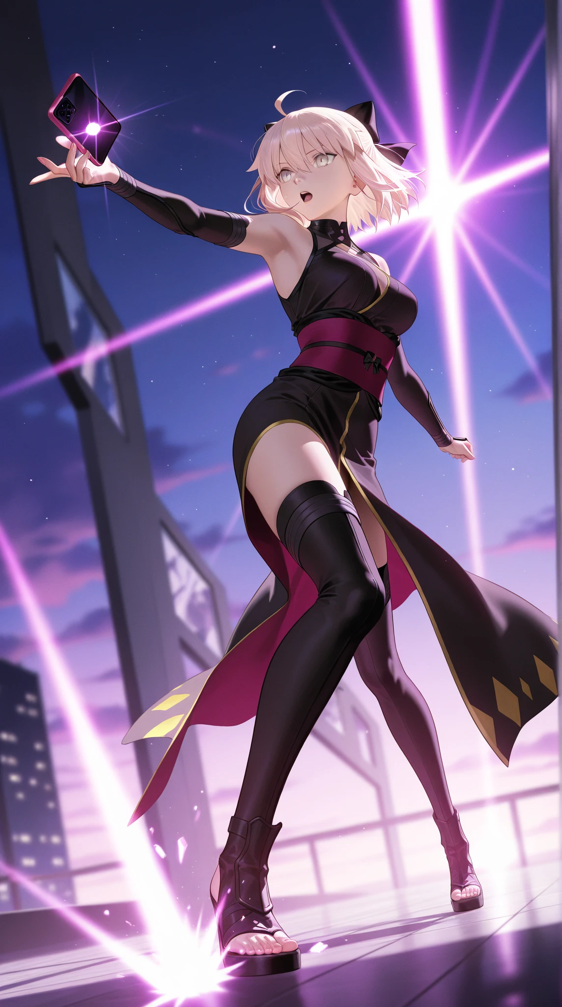 ((Highest quality、masterpiece、Anime Style、Highest quality、High resolution、8k、detailed、ultra-detailed:1.3))、Long legs、Sharp focus:1.2, Beautiful woman with perfect figure:1.4、(smile:1.2), double eyelid、30-year-old woman、Sexy pose、((((Shut your mouth.、One Woman、ワンピース:1.5)))),The background is tokyo
