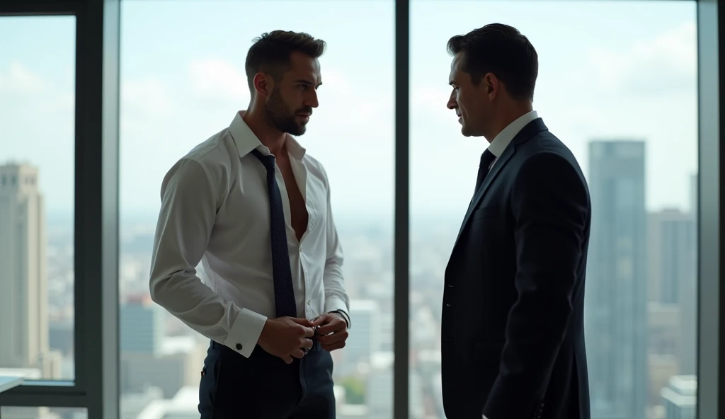 45 yers old,Guardiola,Shirtless,Tong,Bulge,浴室,office room,wear suit,Two people kissing,black long socks,Thin,musculature,lbeard,fortitude,artwork of a,tmasterpiece,k hd,Blue panties,