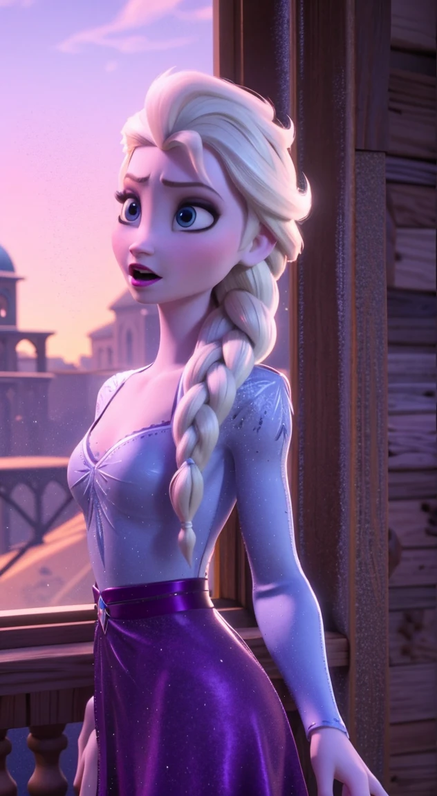 (masterpiece, best quality), 1girl, elsa of arendelle, single braid, white hair, cleavage, soft warm lighting, castle bedroom, night, winter, (abs:0.6), (toned:0.6), vibrant colors, thin waist, wide hips, thigh strap, bracelets, choker, necklace, large breasts, crop top, (skin tight:1.5),