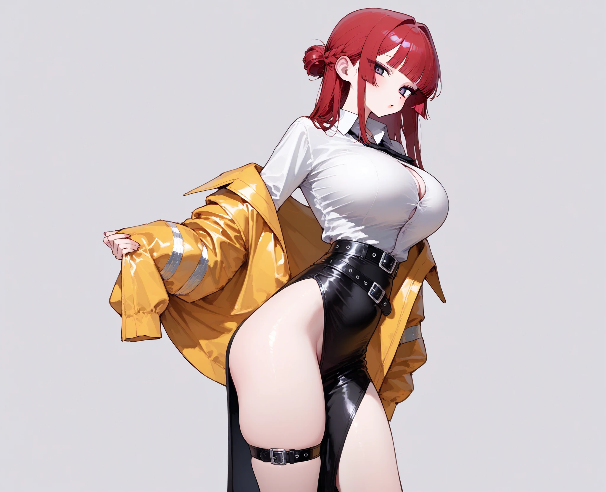 1girl, 18 year old female, Gudako, Fate Grand/Order, anime style, ultra realistic, high detail, sexy pose, sexy, beautiful, exposed skin, slender, skinny, exposed breast, medium breast, nipples, nude, nudity, absurdres, high res, ultrasharp, 8K, UHD, retina, masterpiece, accurate, anatomically correct, perfect anatomy, textured skin, super detail, high details, high quality, award winning, best quality, high res, looking at viewer, detailed eyes, four fingers and one thumb per hand, perfect hands, perfect finger, two arms only, no clothes, revealing, orange hair, orange eyes