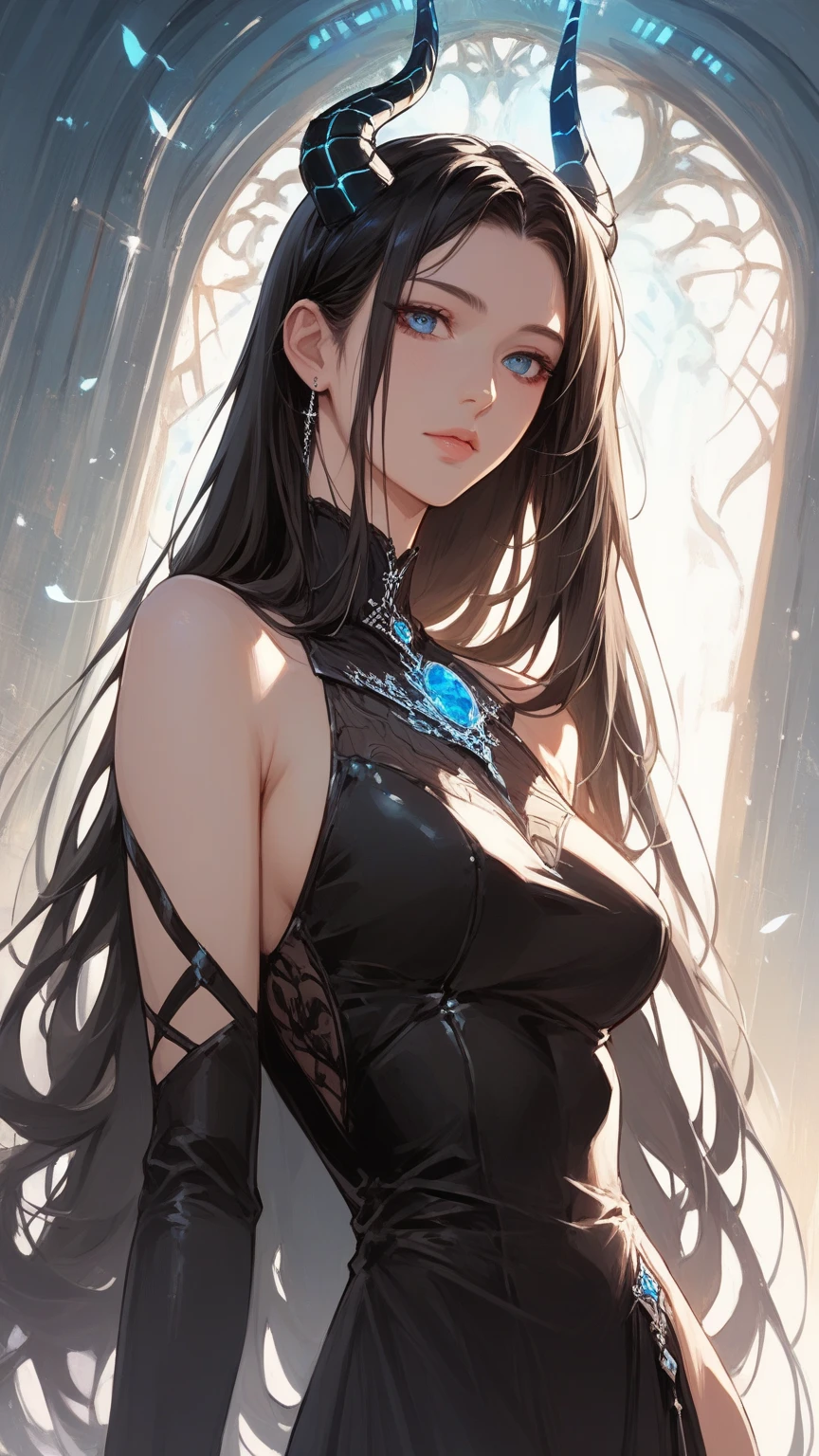 by Wlop, (Masterpiece) (Highest quality:1.4), (Highest Detailed:1.3), absurdres, Odette_ML, large breasts, thick thighs, full body composition, lifelike,smiling, Striking Contrast, Bold Composition, Evocative Intrigue, masterpiece,best quality, beautiful and aesthetic, cinematic composition, dynamic pose, (Rendered in ultra-high definition (UHD) resolution 8K:1.4), RAW,