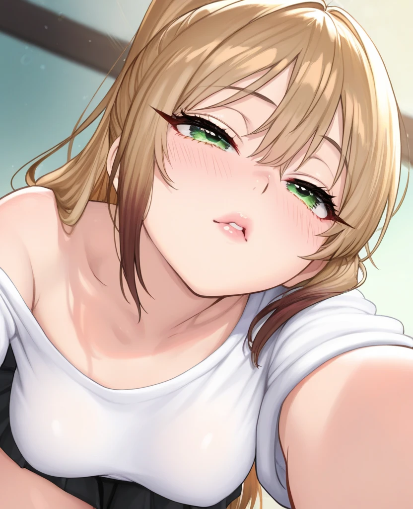 Highest quality、Highest quality、nsfw,Love Live style、Eri Ayase、(The removed bra is placed on the bed、Her being raped and losing her virginity was filmed on a smartphone、)、cowgirl style,A delicate and floral patterned extreme bra、A man inserts his penis into a vagina、Extra large saggy breasts 1.5、The right nipple is inverted and the left nipple is erect,Large areolas1.4、Has cleavage、whole body、Semen is splashed on the body、Covered in a lot of semen、A large number of used condoms containing sperm are scattered around、Having sex from morning till night without a break、With pubic hair、He puts his dick inside her vagina、A large amount of sperm is ejaculated into the pussy and it overflows、Hotel VIP room bed、