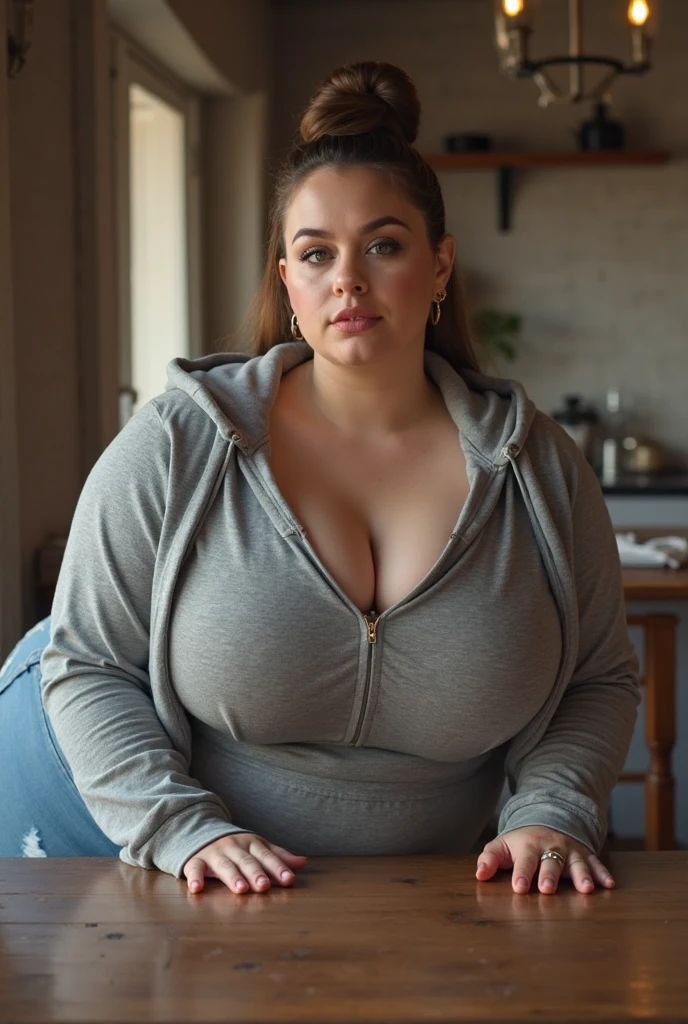 woman in a short dress is in a rustic house, sitting on the sofa, legs crossed, attractive woman, tight dress, curvaceous, hot chubby, voluminous body, cleavage, large breasts, approximately 60 years old, older mature woman, front image, looking for camera, posing, big ass, sex with beautiful woman, stunning, sex with natural mature woman, medium plus size,