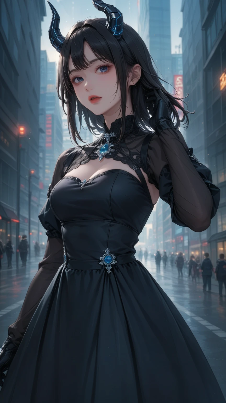 City night scene (The background is a bustling night) (Great Works: 1.3), (best quality: 1.1) (masterpiece: 1.3) with unparalleled masterpiece, Surreal 8K, Perfect work of art, Super Detail, best quality, masterpiece 4K wallpaper aesthetics, masterpiece, Award-winning works, Official Art, light