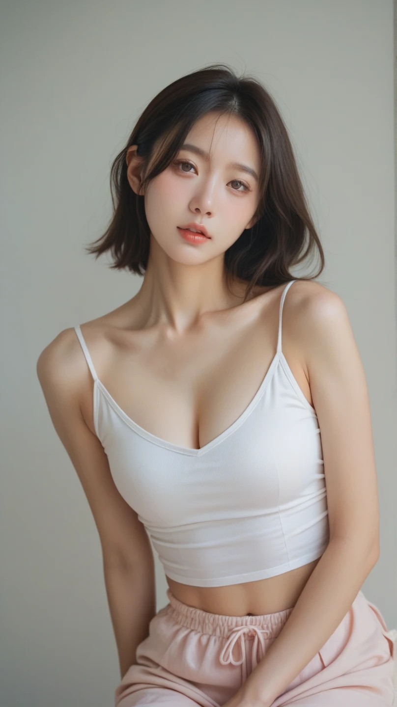 a girl moaning on bed, (close up:1.4)、(original photography:1.2)、(Realism:1.4)、(​masterpiece:1.3)、(top quality:1.4)、like a dream、(exquisite eyes)、(Detailed facial features)、(Detailed clothing features)、clean skin、(skin shiny)、(slim beautiful girl)、(Beautiful leg lines)、A girl、1 head and body、(whole body照)、alone、cute little、happy smiley face、(胸Big deal)、beautiful breasts、(split)、(nipple:1.2)、bangs、(short bob:1.2)、(Loose white wool sweater、take off shoulders、tight mini skirt、black thick pants,masterpiece， perfect work of art， （（perfect female figure））， short hair， bionde， skinny， Realism， alone， （Realism： 1.4）， best quality， 超high resolution， 1个girl， porcelain， kpop idol， whole body， （E Cup）， low neckline， beautiful， masterpiece， best quality， Very rich facial details， perfect lighting， alone， No makeup， best quality， 超high resolution， （current：1.4）， super detailed， masterpiece， best quality，Uzan-6500-v1.1，（8k， best quality， masterpiece）， （current， photo-current），1个girl， charming， Dating，（Smile）， （shut your mouth） 巨Big dealbreasts， BeautifulExquisite eyes，Wet， rain， （Chinese， Chinese） ，1girl in、Real skin、（long hair：1.1）、very short shorthair cat、（Realism：1.1）、Beautiful woman、revealing clothes、beauty salon、gray background、natural look，Stand alone、beautiful、beautiful woman、professional lighting、photon mapping、radio city、Physically based rendering、gradient black hair、、shortcut、long hair、girl、best quality image、high resolution、1080P、（Crispy face）、（detailed facial description）、（Detailed description of hand）、（masterpiece）、（Exquisite CG）、Extreme light and shadow、messy hair、masterpiece、Rich details、（Detailed facial features）、（best quality image）、（masterpiece）、（exquisite eyes）、expectations， Remember your collarbone、light blue underwear、Big deal 、house、Slim、Japanese 19 year old girl in underwear。Transparent lace underwear。best quality、ShinyBeautiful skin，Big deal breasts。thin shoulders、Big deal breasts、thin waist、thin ass、Beautiful thighs、thin thighs。Big deal ass。small waist。