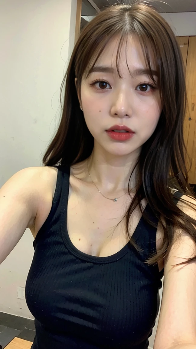 (Realistic:1.3、Ultra HD、Ultra-high resolution、8k、Japanese Office Lady、Sit in a company chair、At work、Showing your armpits to a colleague、One Piece Shirt)、((Looking into the camera:1.8))、(Extremely realistic skin texture:1.4)、(Realistic:1.3)、(Embarrassed look:1.5)、(Long Hair:1.4)、(Female, 59 years old、Mature Woman)、((Lift your arms and show your armpits:1.3))、((Face close-up:1.45))、((Nipples are visible:1.4))、((Small breasts:1.3))、((Small breasts:1.5))、Armpit sweat、((slim:1.4))、意志の強いMature Woman