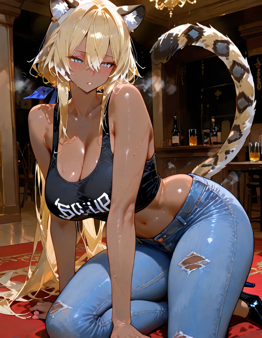 Female student、Gal、Side Ponytail、Colorful manicure、Low - Angle、Leopard print panties、Blonde、Party people、Panties in full view、Gal化粧、Squat with your legs apart、Heavy makeup、mascara、Dark eyeshadow、teenager、Brown skin tone、Push your hips forward、Push one's groin forward、Beautiful woman、Very thick thighs、Unbuttoned shirt、loose socks、Scrunchie、Acme Face、Best image quality、High resolution、masterpiece、super high quality、Squat with your legs apart、Thick pubic hair、Screaming orgasm face、Leopard print panties、Leopard print bra、Very big ass、Very large breasts 、Blushing、4K quality、Blushing、Cry of ecstasy、Sweaty all over、Heavy breathing、Cowboy Shot、Cowboy Shot、{highest quality}, {so beautiful}, {Super detailed}, {Best illustrations}, Browsing Caution,