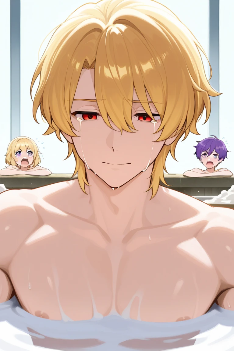 masterpiece,top-quality,feldt grace,heroine of gundam 00,1girl,solo,pink hair,ponytail,wavy hair,outside splash hair,green eyes,beauty,very huge breasts,narrow waist,bust size is 100cm over,crying,sexy,soaked,seductive anime girl, oppai, biomechanical oppai,oppai proportions,Both hands are tied behind their backs and restrained,show oppai,chikubi,Completely ?????,not wearing clothes,?????,put both hands behind her back,zenra,shower,Raped by multiple men,having her breasts sucked,shiny breasts,beautiful nipples