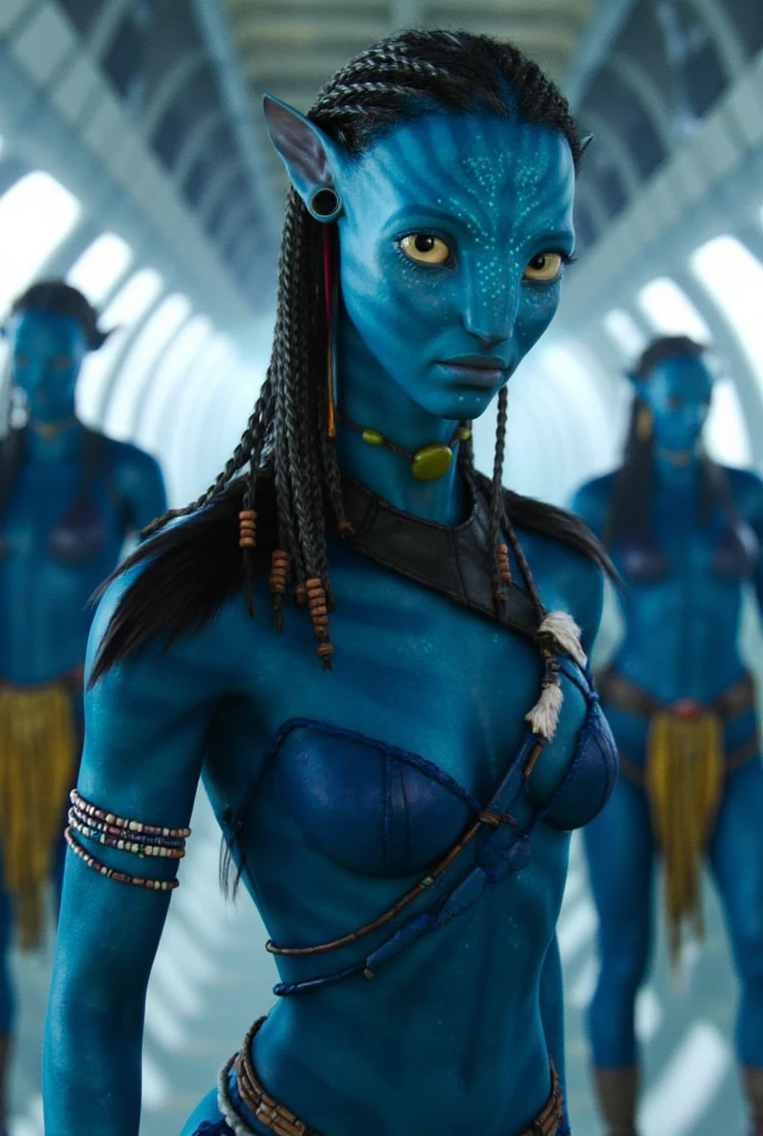 Hyper realistic super detailed   very detailed, sexy facial expression, seductive facial expression, [:(facial details: 1.4): 0.4], Permit 16K, permission 4k, dynamic lighting, high definition resolution,  Hyper realistic super detailed sexy Nezuko, NFV, very detailed, sexy facial expression, seductive facial expression, [:(facial details: 1.4): 0.4], Permit 16K, permission 4k, dynamic lighting, high definition resolutionn, 1 skin, perfect face, I look at the viewer, (((((blue skin))))), Perfect eyes, detailed eyes, perfect body, flat torso, black hair, standing ,incredibly detailed masterpiece portrait, color contrast, well-defined face with interesting features, hyperrealistic, wear unique tight-fitting aesthetic clothing, accents on an attractive face, bright colors of accessories and matching outfit, Intricate patterns in the eyes, reminiscent of the universe, movement and action in the background, leading lines and visual cues, directing attention to the eyes, the image is divided according to the rule of thirds