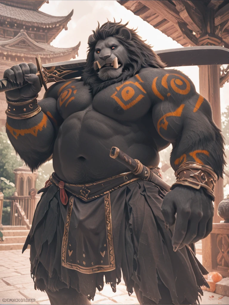 masterpiece, Solitary, Delicate eyes, Delicate face, 45 years old adult, hairy, male, Handsome, whole body, muscle, hairy uncle lion, Shaolin monks, One-handed ground strike, The ground cracks, Flying Gravel, Cute style, portrait, head shot portrait, Dynamic poses, Japanese cartoons, In motion, Extremely detailed, Expressive, Dramatic lighting, Epic Background, Very detailed, Light versus Darkness, photography, Surrealism, Moody, Cinema Lighting, Intricate details, Depth of Field