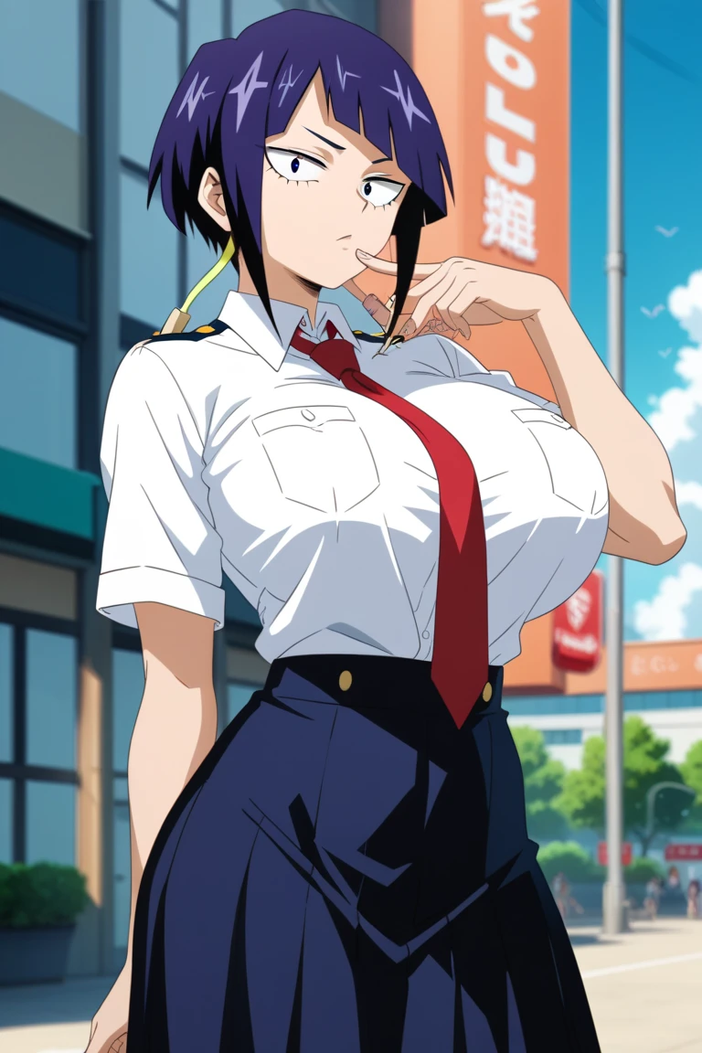 (Top Quality, 8K, Hi-Res, Masterpiece: 1.2), Super Detail, Anime Art Style, Anime Coloring Book, Solo, 1 Girl, Seishiro Tsuzuru, Dress, Makeup, Natural Lips, Blush, Earrings, Medium Big Breasts, Solo, Stylish Cowboy shot with pose, stylish angle, and staring at the audience in the center of the screen.