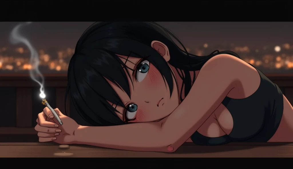 (tmasterpiece、quality、the detail、超高分辨率、Beautifully detailed lighting、Very beautiful girl、Long black hair，female high-school student、Clothed only in bikini、cleavage display、There&#39;s a big sausage in her cleavage，sweat profusely、1 girl in、eBlue eyes、Sleeping on the Bed、Red blush、embarrassed from、((horrified expression))、bareless、compulsive、Loved it very much、Sexual facial expressions seen from above、Perfectly trimmed fingers，don't have clothes，spread your legs，There is a lot of water in the bottom of the bikini，Roll your eyes upwards，Stick out your tongue，Full body photo，slender thighs，Spread your legs