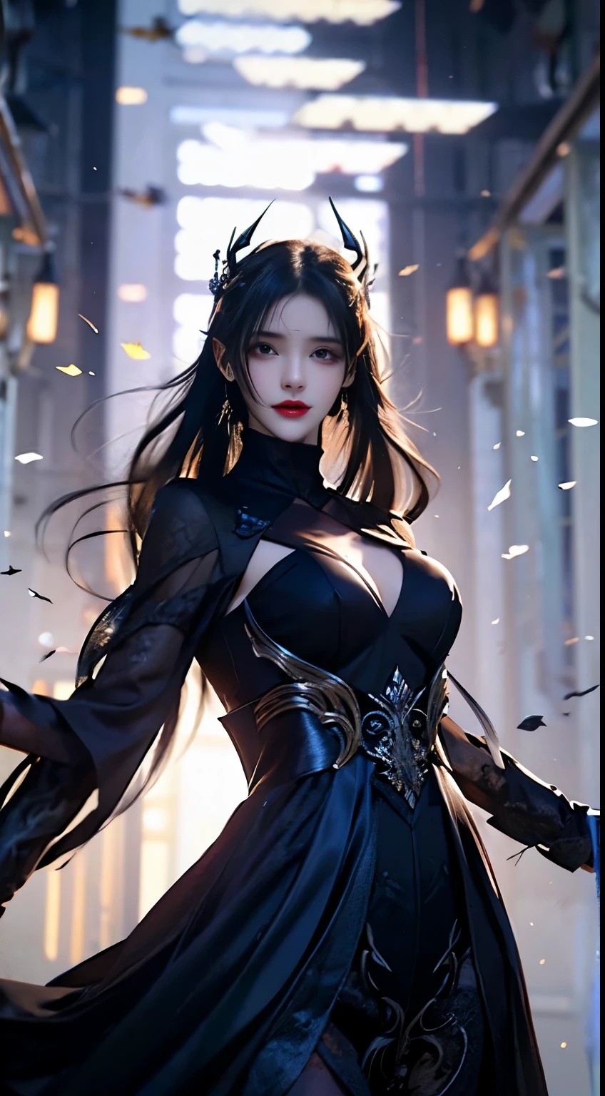 a close up of a woman in a black dress with a sword, edelgard fire emblem, a very beautiful berserker woman, edelgard from fire emblem, ayaka genshin impact, cushart krenz key art feminine, appears as the fire goddess, anime goddess, drakengard, the goddess artemis smirking, official character art, official art