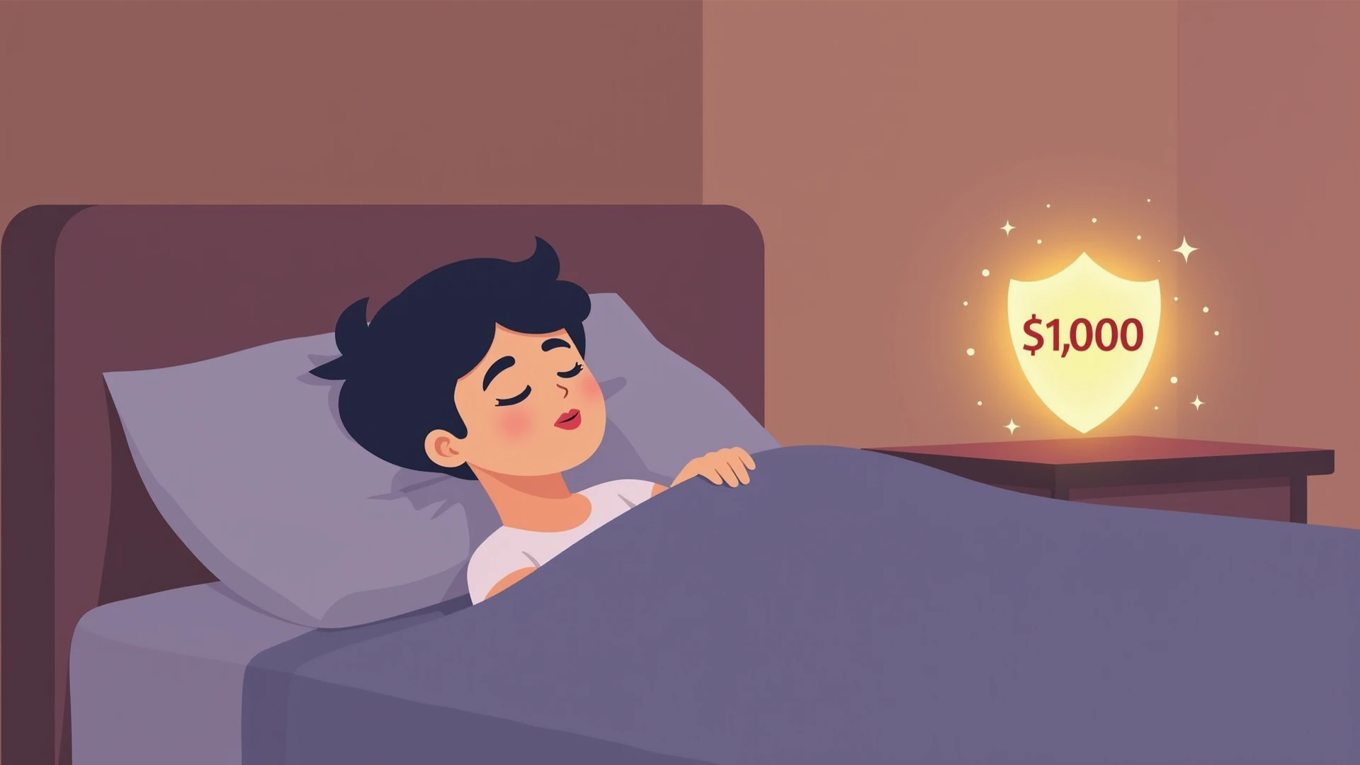 a boy was sleeping in a bed with dream.  that dream was earning a lot of money.