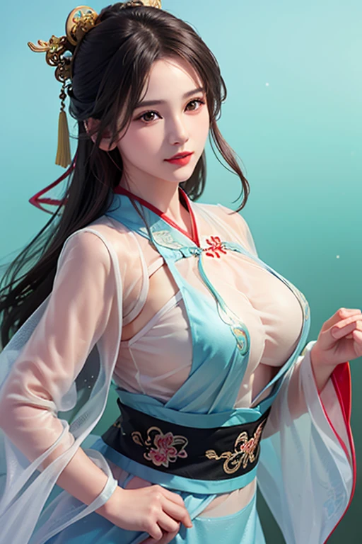 arafed asian woman in a blue and white dress posing for a picture, a beautiful fantasy empress, Palace , A girl in Hanfu, Japanese goddess, gorgeous chinese models, ((a beautiful fantasy empress)), beautiful fantasy maiden, White Hanfu, Beautiful age girl, beautiful and seductive anime woman, Ethereal beauty, Beautiful goddess, Chinese fantasy, Traditional beauty, Oriental fantasy