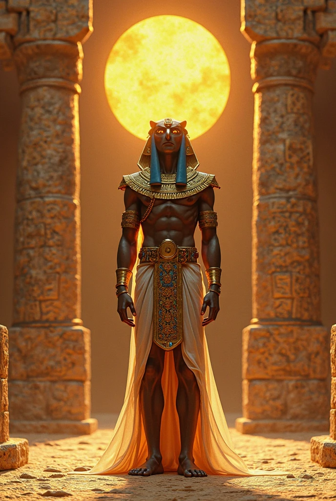 Stone statue of a man standing in a narrow cave, Stone Eye, Photography by Denis Villeneuve, Sphinx in the distance, alliance (2012), Music video stills, The emperor secretly associated, author:Yusuf Howayek, Detailed terrain textures, imax shooting, Blockchain, grave