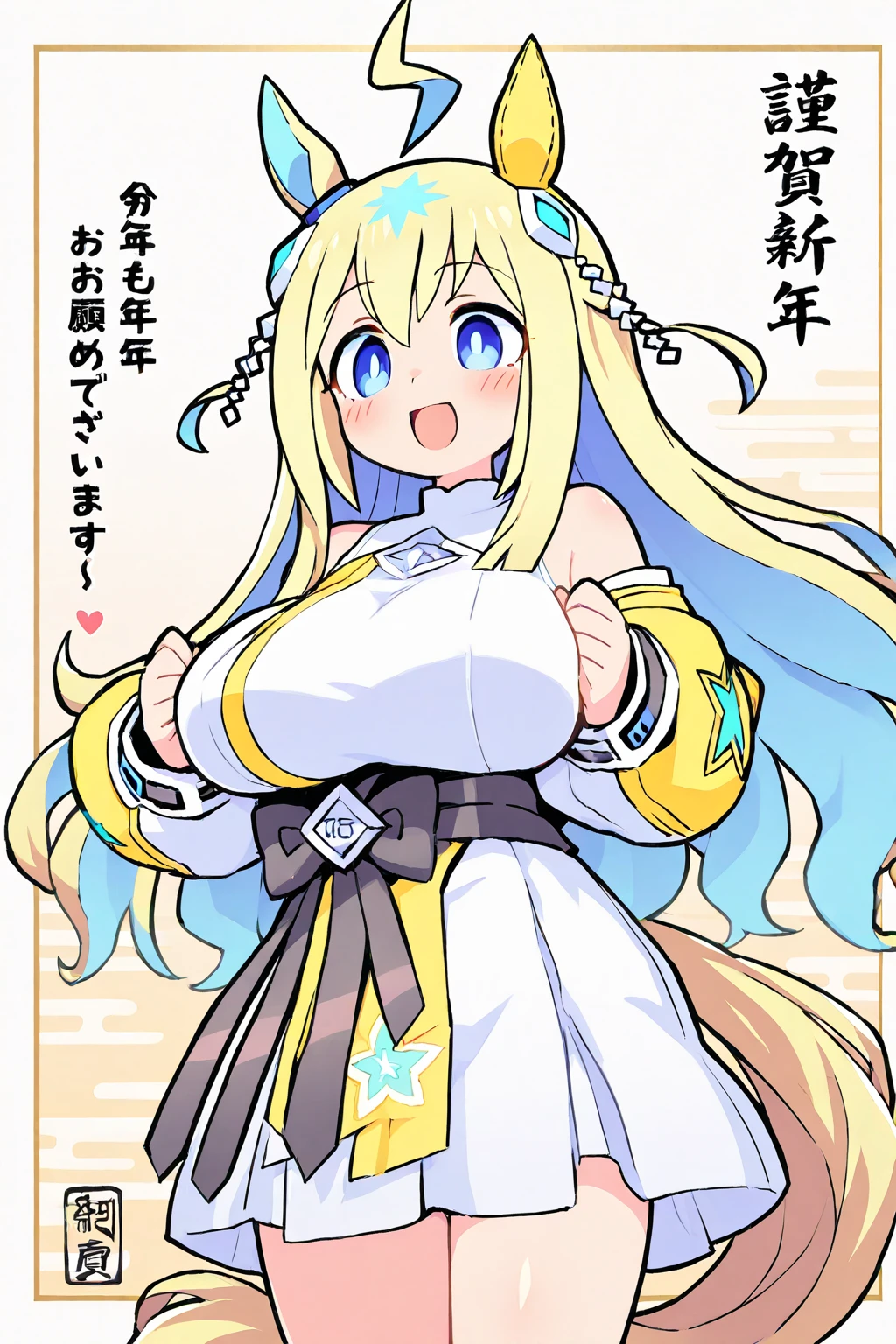 punctuation_9, punctuation_8_High above, punctuation_7_High above, (best qualityer, work of art).official style, kaguya luna, very aesthetic, intricate, General detail, 1 girl, High aboveper cleavage, range,large breasted, black miniskirt, thicc thighs, standing, drlight smile, simple background, From above, ever forward, cowboy shot,(focus on tits),paizuri .intricate, 超detailded, 100-layer, ultra-high resolution,