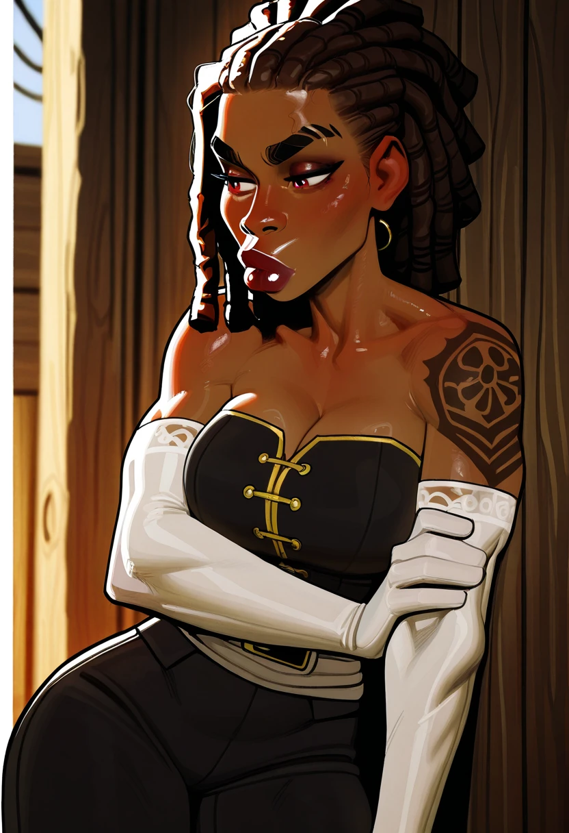 black female, corpo sexy, (ponytail hair), young gen