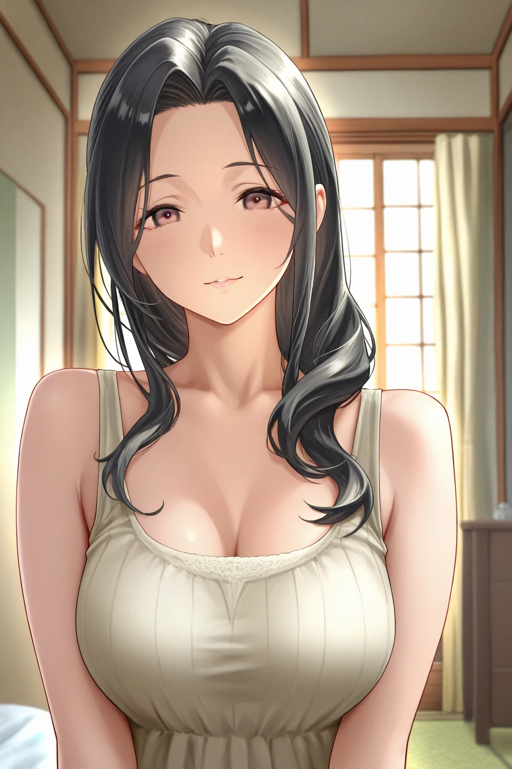 <lora:MiaCha_SC_V1:1> MiaChadef, long hair, blonde hair, brown eyes,
portrait, large breasts, nude, indoors, looking at viewer, upper body,
masterpiece, best quality,