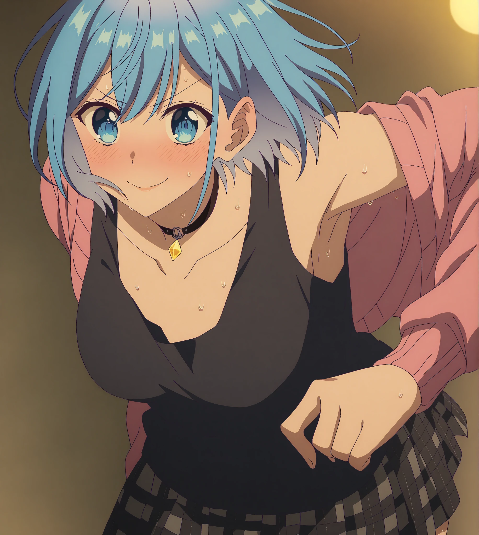 NSFW,masterpiece,Highest quality,High resolution,Very detailed,Sinon\(Sword Art Online\),Hooded parka,Open front clothing,Short-sleeved shirt,Shorts,Happy face,bustling street,Restaurant area