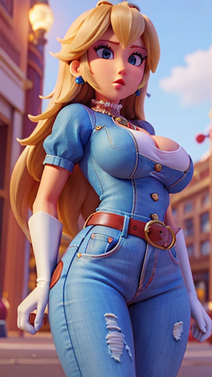 big breasts, ((1wolf girl)), ((blonde braided hair )) ((wolf girl)) Light blue eyes, has an extremely sexy body, with full breasts and a thin waist, and an extremely sexy body, daring denim overalls and stylish delicate fabric, it has a bold look. young, quality, realistic, best quality, cute expression, pink lipstick lips, perfect lips, slanted, greased, workshop, sexy pose, motorcycles(((full body))) , (((sexy pose, model pose, standing pose)))