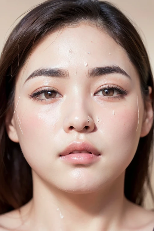 A woman with cum on her face