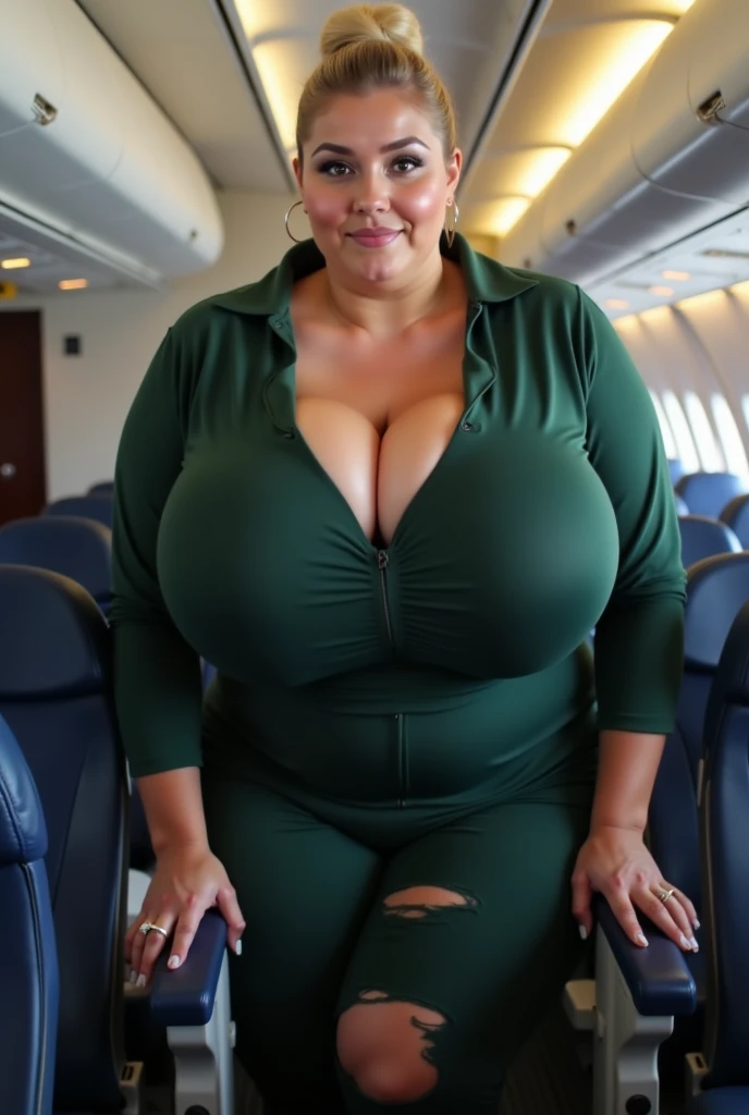 1girl, photorealistic, realistic, photo of a Czech woman, (((sexy chubby))), (chubby), (ugly face:1.1), middle age, blonde hair, long hair, a 45-year-old woman, body of 45-year-old woman, wrinkles on her face and body, (((cleavage))), (((She is standing seductively on the departure area of the airport, a woman awaits her journey with a mix of anticipation and perhaps a hint of nostalgia. Surrounded by bustling travelers and the hum of announcements, she might be checking her boarding pass, adjusting her luggage, or simply taking a moment to absorb the atmosphere of imminent adventure or reunion. Her expression could reveal a range of emotions from excitement to contemplation, reflecting the unique blend of emotions that airports often evoke))), (((she is wearing a hot pink crop top pullover that hugs your curves and keeps you cozy yet stylish. The cropped style adds a modern flair, perfect for warm weather. Paired with sleek and fitting tight cycling shorts in a complementary shade, like black or gray, to balance the boldness of the top. The shorts emphasize your silhouette and are ideal for a day filled with activities.))), she is looking at the camera smiling, (((dynamic pose)))