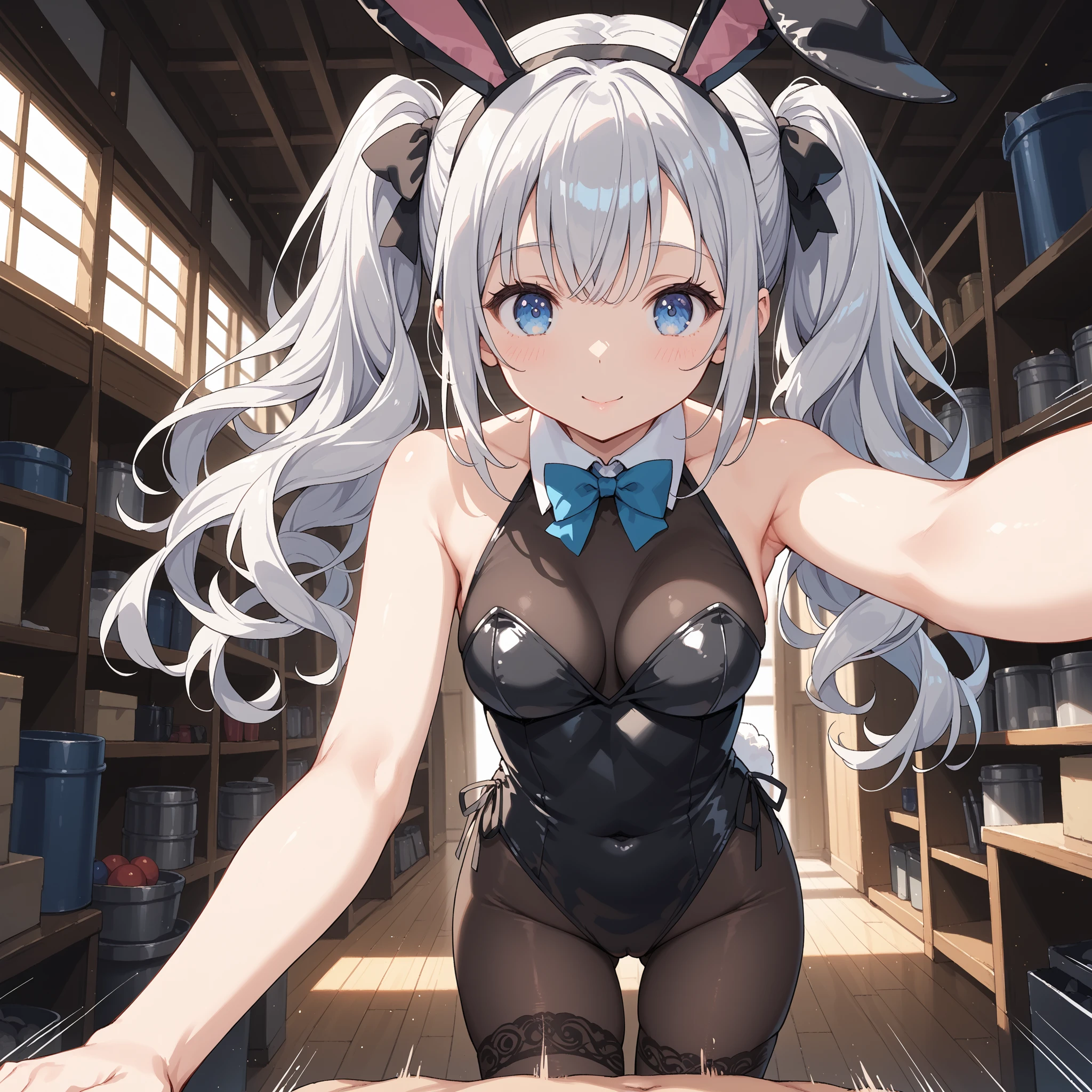 One girl, bondage, tied to torture machine, tickling, laughing, hate it, screaming, naked, full body, hands on anothers hips, long white hair, rabbit girl, rabbit ears
