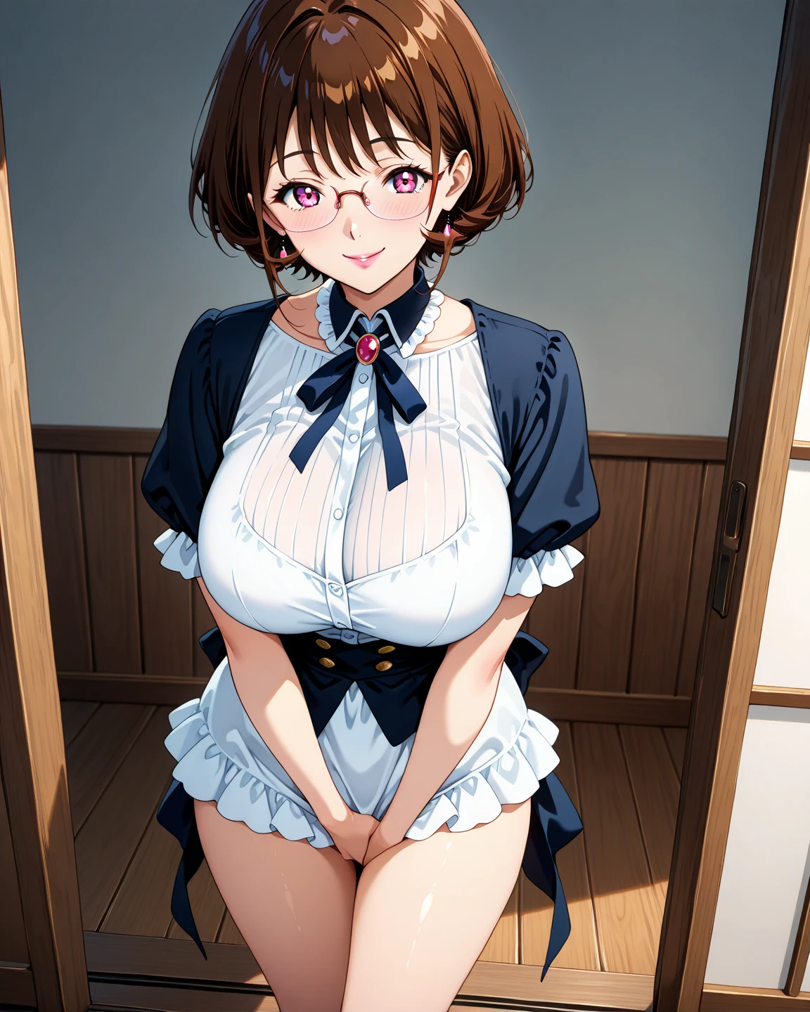 Height 70cm young girl short bob No panties no pants not wearing pant-shaped spread legs