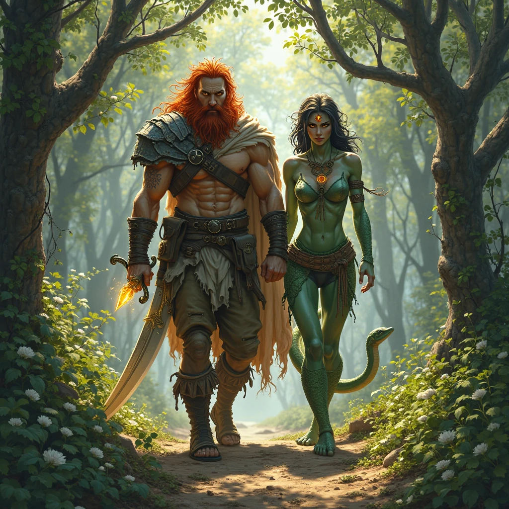 Concept Art, "1 Couple, Handsome Boy", an ultra-detailed and stunningly beautiful CG illustration depicting a sultry green man-wolf with purple hair, sharp green eyes, standing tall in shorts. Gorgeous green fur and yellow dotted on the belly, tail and fur, this animal-like beauty exudes sensuality in every pose, breathtaking rendering, within radiant connections, multiplayer interaction, magical elements, gorgeous, casting colorful spells, bright flashes,