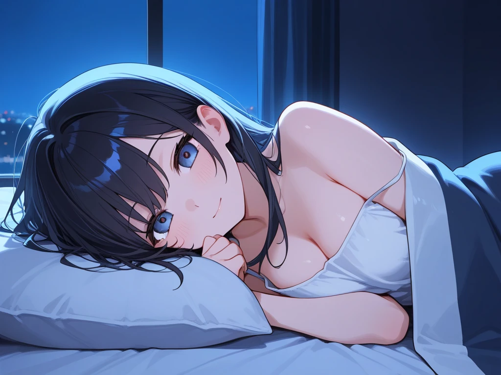 masterpiece,Female college student sleeping in bed,Bra and panties,night,Lights out,blindfold,Sleeper train