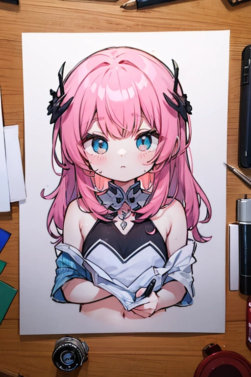 someone is drawing a picture of a girl with pink hair, Sombreado plano estilo anime, Estilo de arte de anime realista, Estilo de arte anime, realistic anime artstyle, Un dibujo de anime, anime artstyle, Pintado en Anime Painter Studio, Dibujo estilo anime, Estilo de realismo de anime, Retrato estilo anime, Hecho con Anime Painter Studio, Estilo realista de anime 3D, dibujo de anime, Dibujo 4K