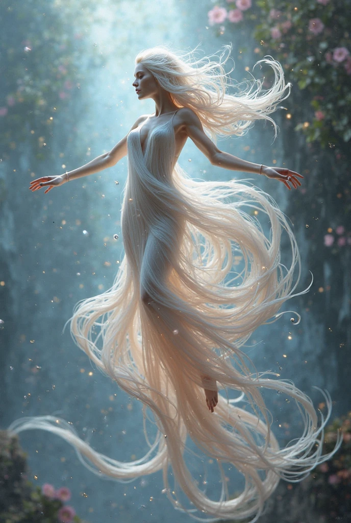 • FEMME, Mirela Anton art Style, artistic, Soft color palette, windblown flowers, Sparkle, magical photography, Soft smooth lighting, Light background, realistic photo, super detailed, 4k, High resolution, super fine sharp, High quality, Unique, with no text, watermark, poorly drawn hands, poorly drawn feet, poorly drawn face, out of frame, mutation, mutated, extra limbs, extra legs, grainy, extra arms, disfigured, deformed, cross-eye, body out of frame, blurry, blurred, bad art, bad anatomy, Poorly drawn, Long neck, Long face, Long body, Double head, Beautiful colors, 3d rendered, Alphonse Mucha, Ross Tran, stanley artgerm lau --auto --s2
