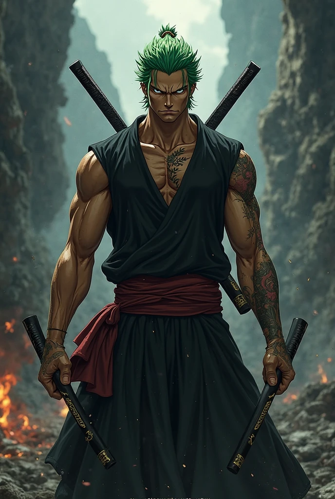 Roronoa Zoro has tattoos on his arm.