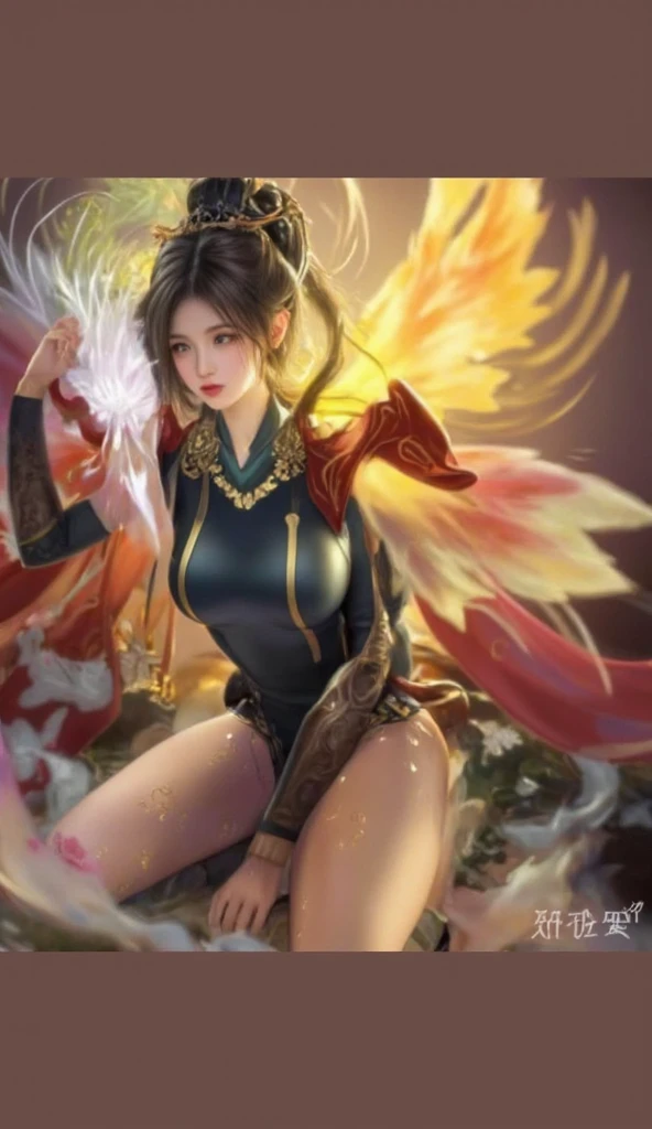 best quailty,tmasterpiece,Extremely Delicately Beautiful,in great detail,CG,unified,8k wallpaper,Beautiful Meticulous Girl,(very vey very detailed face), 1girlhugebreasts,独奏,The whole body leans against the trees by the sea,Wearing a red bikini,large tities