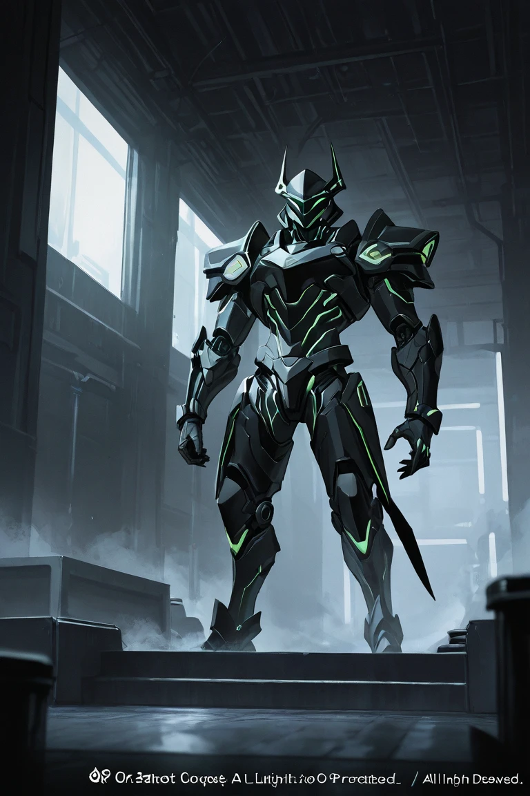 "An absolutely stunning depiction of Genji from Overwatch wearing a futuristic outfit with cyberpunk or samurai influences. The outfit is otherworldly and expertly crafted, as if the wearer was a character straight out of a video game. The overall style has a ghostly quality to it, creating an eerie and captivating atmosphere in the image."