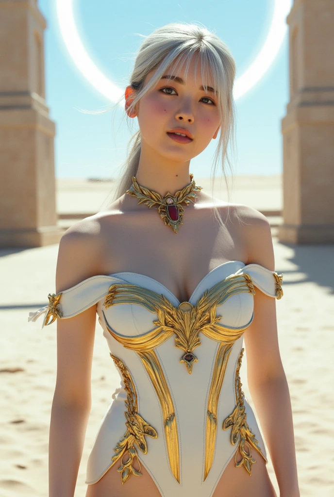 (masterpiece), (best quality), ((ultra-detailed)), (highly detailed analog style photo), natural lighting, photorealistic, extremely beautiful young lady in the marble rocks, dramatic pose, intricate detailed silver glittering ancient greek style pearl dress, shining, gloss, crisp, flirty, epic, focus, artistic, very bright, intricate hairstyle, pattern, bas-relief, cinematic shot