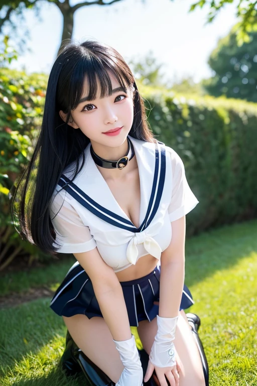 （Very delicate and beautiful：1.2）super model,,Big Breasts,Beautiful breasts,voluptuous,【bike shorts】,,【3girls】,,highest quality, High resolution, 8K,Sailor suit,Kick in a hurry