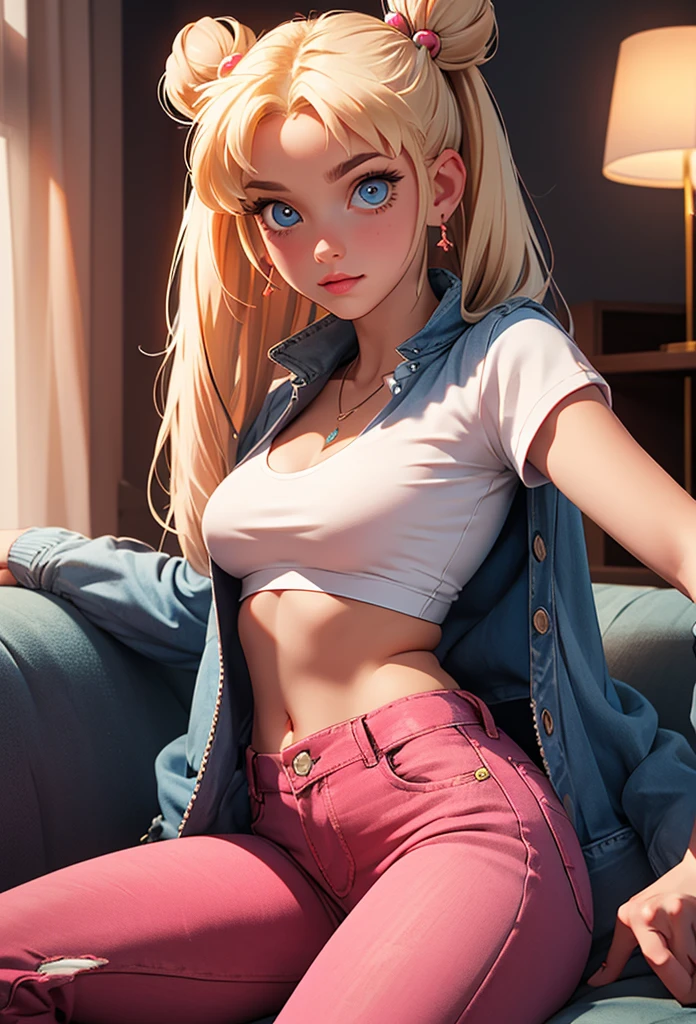 She looks a bit like Kaley Cuoco, Beautiful Italian girl, blonde hair in a ponytail, 30 years old, beautiful thin figure symmetrical blue eyes, (beautifully detailed face, beautiful detailed eyes), dramatic lighting, (photo realism:1. 4), realistic, sharp focus, HD, highly complex, intricate, photography, hyperrealism, hyperrealistic, raytracing, physics-based rendering, ((8k, RAW photo, masterpiece), High detail RAW color photo, (highest quality), (best shadow), (best illustration), ultra high resolution, highly detailed CG unified 8K wallpapers), rim lighting, vivid color, post-processing, vibrant, color grading, full body, sexy pose, all body nude big 